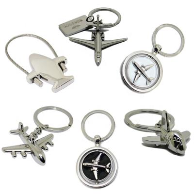 China Tiny Airliner Airplane Helicopter New Custom Metal Decoration Merch Shape Soft Model Mechanic Zinc Alloy Buckle Key Chain for sale