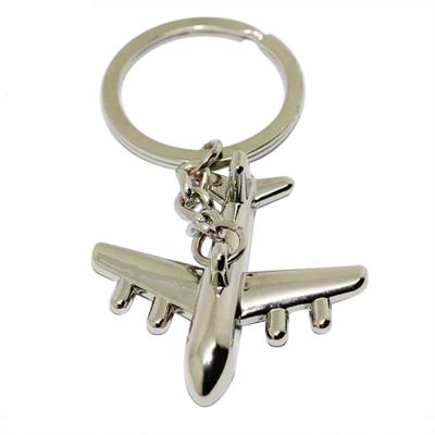 China Wholesale Metal Zinc Alloy Printing Laser Engraving 3D Blank Logo Airplane Key Chain for sale