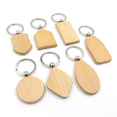 China Durable Custom Sublimation Mute Key Chain Metal Key Holder Wooden Promotion Gift For Sale Wooden Key Chain for sale