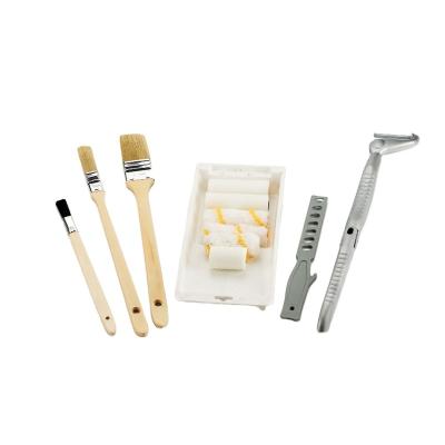 China Wall Decorating Tool 12 Pcs New Premium 10 Inches Wall Paint Roller Premium Handle Kit Brush Set With Tray for sale