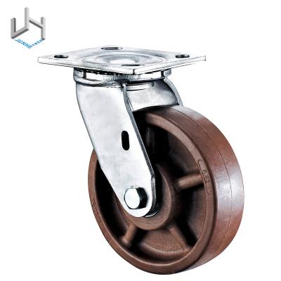 China Brown Rigid Fixed Nylon Trolley Caster Wheel Swivel Heavy Duty High Temperature Castor Wheels for sale