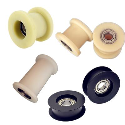 China Modern Customized Machining of Various Types of Plastic Wheel POM Nylon Pulley Bearing Wheel Industrial Wheel for sale