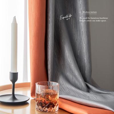 China New Full Modern Thickened Hook Shade Quilting Curtain Solid Color Sound Insulation And Noise Reduction Fabric For Living Room for sale