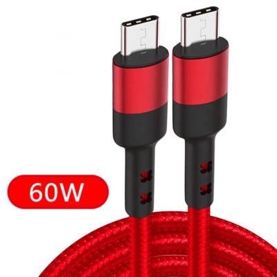 China For Android Type DC 60W PD Fast Charging Braided Data Ties 3A Type C To Charging Cable for sale