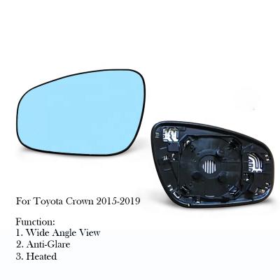 China 1 Pair Wide Angle Anti-glare Side Mirror View Blue Glass Lens For Toyota Crown 2015-2019 Wide Angle View Door Mirror Wing Anti-glare Car Mirrors for sale