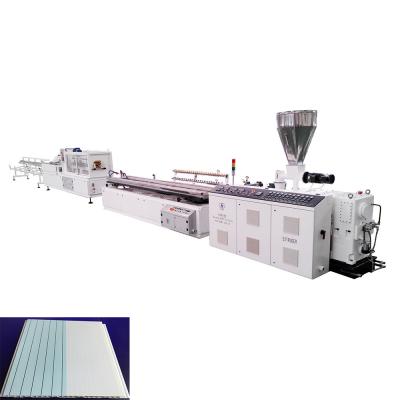 China Plastic False Ceiling PVC Wall Panel Board Extrusion Line with Conical Twin Extruder HYZS65/132 37kw Main Motor Power for sale