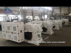 Twin conic screw extruder