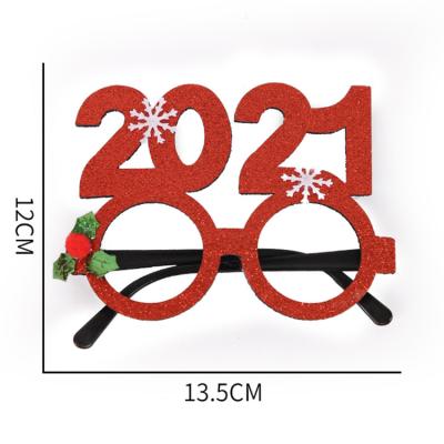 China Christmas decoration glasses antlers Christmas bunny 2021 glasses Christmas decorations for sale