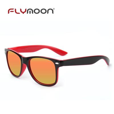 China Flymoon High quality wholesale promotional double colors frame uv400 sunglasses for sale