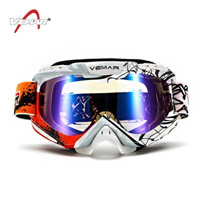 China VEMAR Motorbike Motorcycle MX Goggles Slanted Len Colorful Motorcycle Goggles Ski Glasses Dirt Bike ATV Eyewear for sale