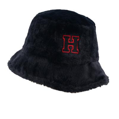 China Furry Plush Motorcycle Riding Hat Winter Fur Bucket Hat for sale