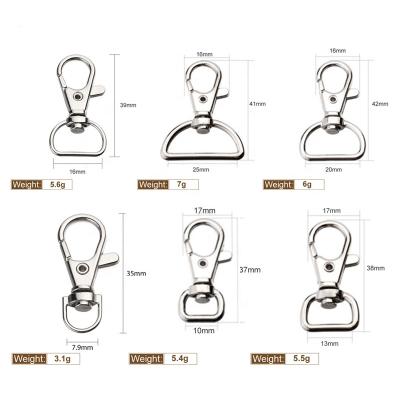 China Health Care Metal Carabiner Clip Swivel Trigger Dog Buckle Key Ring KeyHooks Circlip DIY Craft Lobster Clasp 6 Sizes for sale