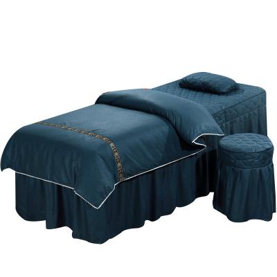 China Disposable Micro Brushed Fiber Cloth Massage Table Comforter Set Fitted Bedding Sheet Set for sale