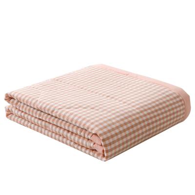 China Home Color Weave Washed Cotton Four Seasons Quilting Plain Section Quilting Knitted Mattress Fabric Area-Pink for sale