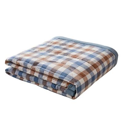 China Home Color Weave Washed Cotton Four Seasons Quilting Single Section Quilting Knitted Fabric Zone Mattress-Colorful Plaid for sale