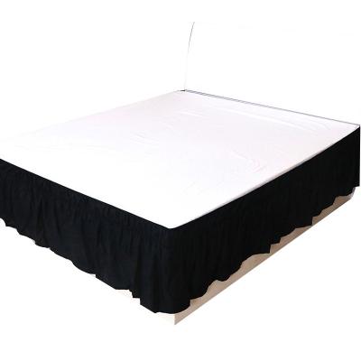 China 100 Home Decorative 1800D Polyester Hotel Bed Skirt Fitted Plain King Queen King Fabric for sale