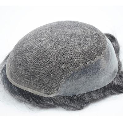 China Q6 Straight Hairpiece Men Hairpiece Invisible Hairline Mens Hairpiece Invisible Hairpiece for sale