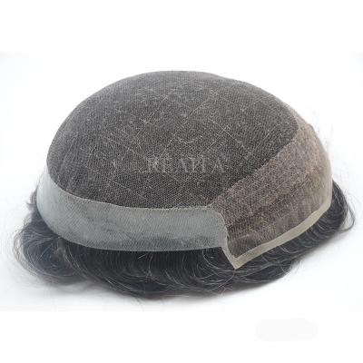 China 100% Wholesale Straight Human Hair Lace Wigs Human Hair Octagon Toupee Swiss Wig Natural Looking Toupee for sale