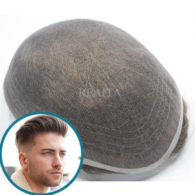 China Straight 100% Remy Human Hair Natural Hairline Indian Swiss Full Lace Hairpiece For Men for sale