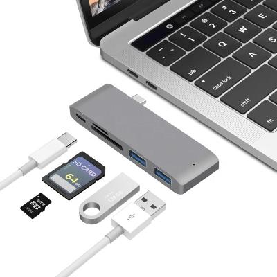 China USB3.0 5Gbps High Speed ​​5 in 1 USB-C 5 in 1 TF Type C Adapter SD Card C Hub Adapter 5 IN 1 Docking Hub for MacBook for sale