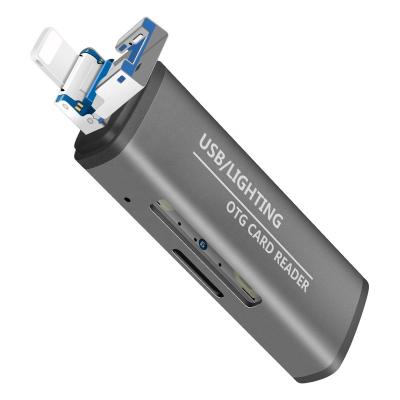 China For ForTablet Pro / MacBook Air Mobile ILLUMINATION Card Reader ect OTG / SD TF Card Reader For iPhone iPad for sale