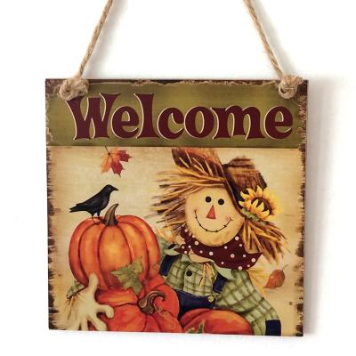 China Creative Autumn Sunflower Listing Wooden Thanksgiving Decoration Festival Harvest China Country Hanging Sign for sale