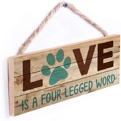 China China Pet Paw 12x25cm Wooden Panel Hanging Design Logo for sale