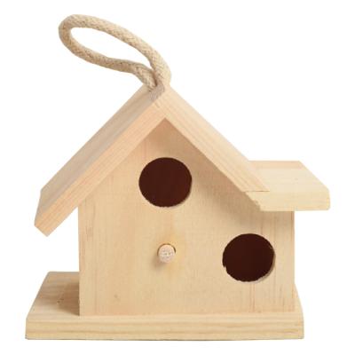 China China Outdoor Garden Parrot House Wooden Bird's Nest Toy Painted Wooden Bird's Nest for sale