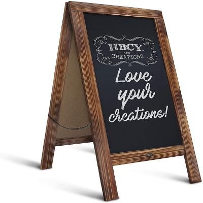 China Europe wooden children's retro magnetic blackboard bracket message board restaurant cafe bakery advertising desktop rack for sale