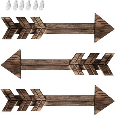 China (Size) adjustable wooden arrow wall decoration, 3 pieces of wooden farmhouse logo home decoration for sale