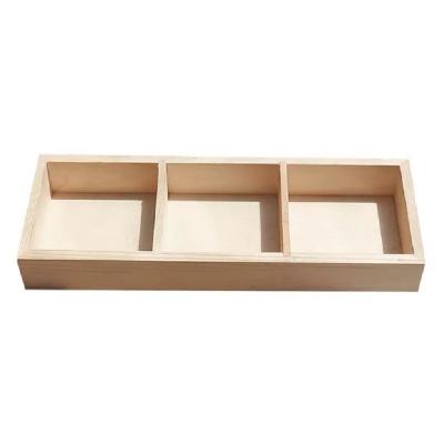 China Wholesale Viable Wooden Succulent Grid Wooden Box 3 Pot Flower Stain Succulent Wooden Box for sale