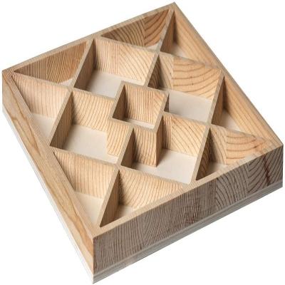 China Sustainable Square Segmented Wooden Pallets, Decorative, Dried Fruit And Candy Environmentally Friendly Wooden Pallets for sale