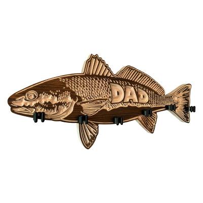 China Wall Mounted Fishing Rod Holder Big Mouth Rod Holder Stocked Fishing Rod Holder Wall Mounted Father's Day Gift for sale