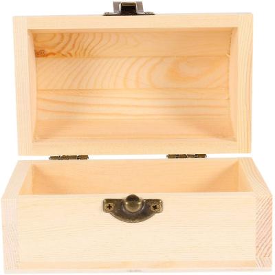 China Handmade Custom Wooden Craft Jewelry Box Storage Box DIY Small Craft Gift Box for sale