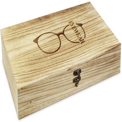 China Handmade wooden storage box glass 12 pairs of sunglasses, glasses and watches, wooden storage box for sale