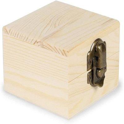 China Craft Handmade Unfinished Wooden Treasure Chest (2.7 x 2.7 x 1.6 inches, 12 pieces) for sale