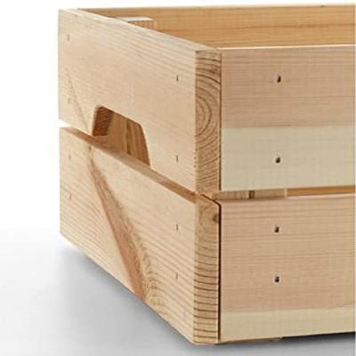 China Handmade Wooden Box Stackable Storage Box Easy Installation Natural Pine Wood Box for sale