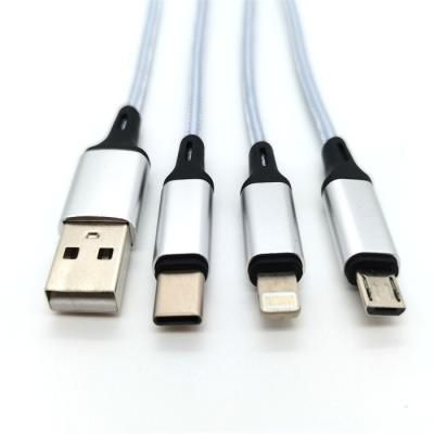 China Earphone Sell 3 In 1 High Quality Micro USB Data Cable USB Fast Charging Cable For iPhone Charger for sale