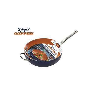 China Dishwasher Safe PFOA Free Non-Stick Saucepan/Wok Sustainable Copper Cookware, 12-Inch, Black for sale