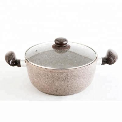 China Cookware Set Sustainable Aluminum Marble Coating Soup Pot for sale