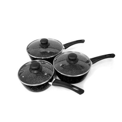 China Sustainable Milk Pot Mini Boiling Pot Liner Stone Copper Cookware Marble Set for sale