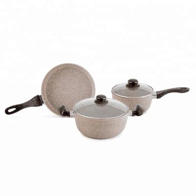 China Sustainable new design eco-friendly cookware aluminum marble cladding set for sale