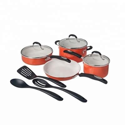 China Sustainable 10PC pressed aluminum non-stick cookware set for sale