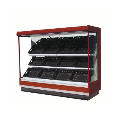 China Single-temperature food showcase for sale refrigerator display supermarket fruit and vegetable cooler shelf for for sale