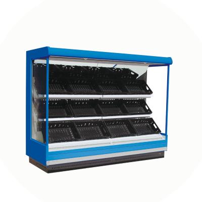 China Single-temperature vegetable display cabinet fruit display showcase fruit open multi deck vegetable refrigerator for supermarkets for sale