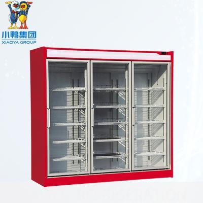 China Double-temperature 3 door glass freezer beverage fridge for deli new jersey for sale