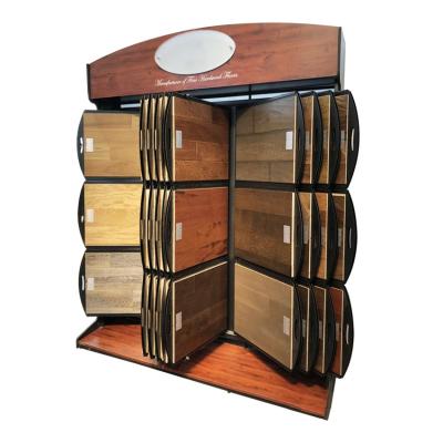 China New Arrival Stone Display Metal Rack Wing Type Flip Wood Floor Custom Showroom Sample Modern Wooden Flooring Tile Paging Rack for sale