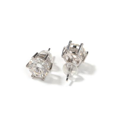 China New CLASSIC 6.5mm one carat jewelry moissanite earing 925 2023 women fashion style silver color moissanite earrings for sale