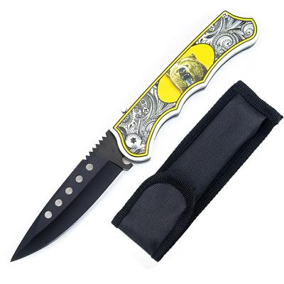 China Non-variable 3D printing steel blade small bear design pocket knife camping foldable fast opening knife for sale