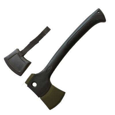 China Survival Plastic Hatchet Tactical Camping Ax With Plastic Sheath Fiberglass Coated Handle Logging Ax for sale